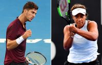 Thanasi Kokkinakis (L) and Destanee Aiava have qualified for the Brisbane International (Getty Images)