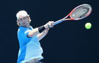 Luke Saville in action at the AO Play-off (Getty Images)
