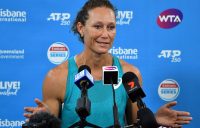 Sam Stosur chats to the media ahead of the Brisbane International (Getty Images)