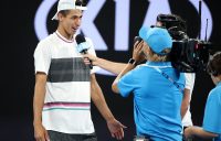 Alexei Popyrin is interviewed following his second-round win over Dominic Thiem at the Australian Open (Getty Images)