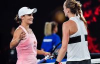 Ash Barty (L) congratulates Petra Kvitova at net after the Czech won their Australian Open 2019 quarterfinal (Getty Images)