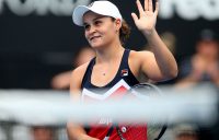 Ash Barty celebrates her semifinal victory over Kiki Bertens at the Sydney International (Getty Images)