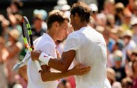 Alex De Minaur (L) first played Rafael Nadal (R) at Wimbledon in 2018 (Getty Images)