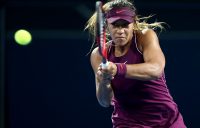 Destanee Aiava in action during her second-round loss to Naomi Osaka at the Brisbane International (Getty Images)