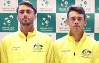 John Millman (L) and Alex De Minaur will represent Australia in the singles rubbers on Day 1 of Australia's Davis Cup tie against Bosnia & Herzegovina (Getty Images)