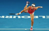 Sam Stosur serves during the Australian Open women's doubles semifinals (Getty Images)