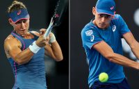 Sam Stosur (L) and Alex De Minaur were first-round winners at the Sydney International on Monday (Getty Images)