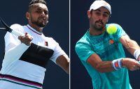 Nick Kyrgios (L) and Jordan Thompson advanced to the fourth round of the Miami Open (Getty Images)