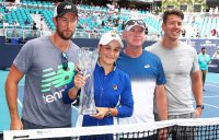 Ash Barty and Craig Tyzzer (centre left and centre right) at the Miami Open (Getty Images)