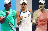 (L-R) Jordan Thompson, Ash Barty and Sam Stosur all made gains following the Miami Open (Getty Images)