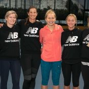 Daria Gavrilova joins President’s Women in Tennis Scholarship recipients at the National Tennis Centre in Melbourne; Fiona Hamilton