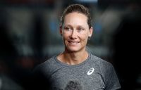 Sam Stosur chats to the media at Pat Rafter Arena (Getty Images)