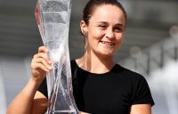 MIAMI GARDENS, FLORIDA - MARCH 30: Ashleigh Barty of Australia poses with the winners trophy after defeating Karolina Pliskova of the Czech Republic during the Women's Final match on day 13 of the Miami Open presented by Itau at Hard Rock Stadium on March 30, 2019 in Miami Gardens, Florida. (Photo by Al Bello/Getty Images)