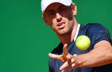 Australia's John Millman eyes the ball before playing a forehand return Spain's Roberto Bautista Agut during their tennis match on the day 3 of the Monte-Carlo ATP Masters Series tournament on April 15, 2019 in Monaco. (Photo by YANN COATSALIOU / AFP)        (Photo credit should read YANN COATSALIOU/AFP/Getty Images)