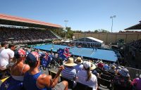 A view over Memorial Drive's centre court during the Australia v Bosnia & Herzegovina Davis Cup tie in February 2019 (Getty Images)