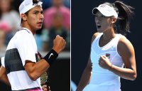 Alexei Popyrin (L) and Priscilla Hon have been awarded main draw wildcards at this month's French Open (Getty Images)