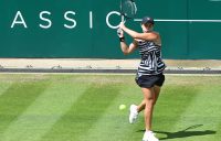 Ash Barty plays a backhand en route to victory over Jennifer Brady in the second round of the Nature Valley Classic in Birmingham (Getty Images)