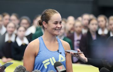 Ash Barty speaks to the media at the Queensland Tennis Centre (Getty Images)