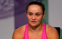 Ash Barty speaks to the media following her fourth-round loss to Alison Riske at Wimbledon (Getty Images)
