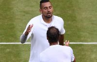 Nick Kyrgios shakes hands with Rafael Nadal after their second-round match at Wimbledon (Getty Images)