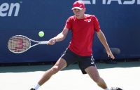Alex de Minaur in action during his first-round win over Pierre-Hugues Herbert at the US Open (Getty Images)