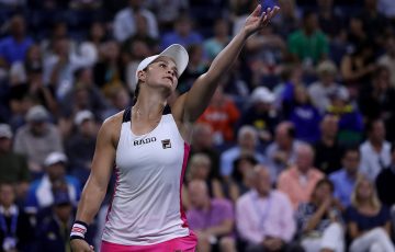 Ash Barty in action during her second-round match against Lauren Davis at the US Open (Getty Images)