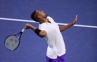 Nick Kyrgios in action during his first-round victory over Steve Johnson at the US Open (Getty Images)