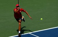 Alex de Minaur in action during his fourth-round loss to Grigor Dimitrov at the US Open (Getty Images)