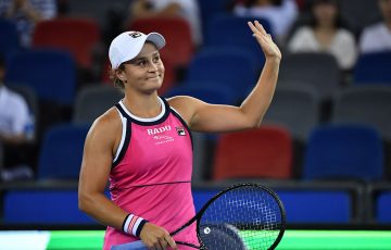 Ash Barty in action at the Wuhan Open (Getty Images)