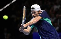 Alex de Minaur in action during the ATP Swiss Indoors final against Roger Federer in Basel (Getty Images)