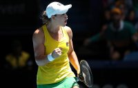 Ash Barty in action during the Fed Cup final. (Getty Images)