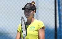 Ajla Tomljanovic during an Australian team practice session in Perth ahead of the Fed Cup final. (Getty Images)