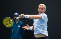 FINDING FORM: Alex Bolt in action during the AO Play-off at Melbourne Park in December. Picture: Tennis Australia