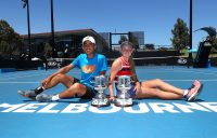 Australian 14/u champions Alexander Despoja (L) and Taylah Preston at Melbourne Park. (Getty Images)
