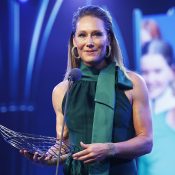 Sam Stosur accepts the Spirit of Tennis Award at the 2019 Newcombe Medal, Australian Tennis Awards. (Getty Images)