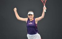 Alana Subasic celebrates her victory in the 12/u Australian Championships girls' final at Melbourne Park. (photo: Elizabeth Bai/Tennis Australia)