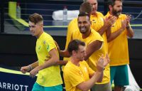 Team Australia celebrates at the ATP Cup in Brisbane; Getty Images