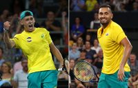 Alex de Minaur (L) and Nick Kyrgios won their singles matches to hand Australia victory over Germany at the ATP Cup. (Getty Images)