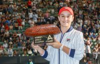 Ash Barty poses with the trophy after winning the WTA Adelaide International. (Getty Images)