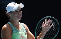 Ash Barty celebrates her quarterfinal victory over Petra Kvitova at Australian Open 2020. (Getty Images)