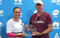 Ash Barty and coach Craig Tyzzer, who won the 2019 WTA Coach of The Year Award; Getty Images