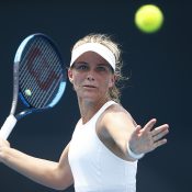 Maddison Inglis in action during the first round of Australian Open 2020 qualifying. (Getty Images)