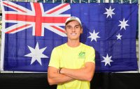 AUSSIE PRIDE: Tristan Schoolkate enjoyed his orange ball experience at last week's Davis Cup tie in Adelaide. Picture: Getty Images