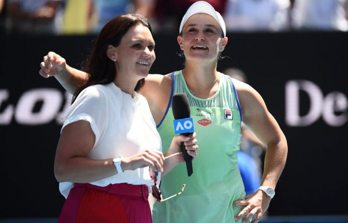 2020 Australian Open - Day 9 Casey Dellacqua interviews world No.1 Ash Barty at Australian Open 2020; Getty Images