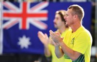 PROUD: Australian Davis Cup captain Lleyton Hewitt had lots to cheer about on day one of the qualifying tie against Brazil in Adelaide. Picture: Getty Images