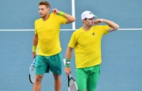 CLOSE FIGHT: James Duckworth and John Peers lost a down-to-the-wire doubles match against in Brazil. Picture: Getty Images