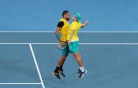TEAM MATES: Nick Kyrgios and Alex de Minaur in action during the ATP Cup in January. Picture: Getty Images