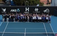 A TEAM EFFORT: Hobart International staff and volunteers in January 2020. Picture: Getty Images