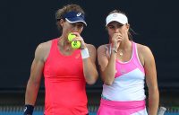 Doubles partners Sam Stosur and Ellen Perez at Australian Open 2020. Picture: Getty Images