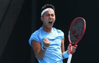ONE TO WATCH: Rinky Hijikata celebrates a career-best win in Australian Open 2020 qualifying. Picture: Getty Images